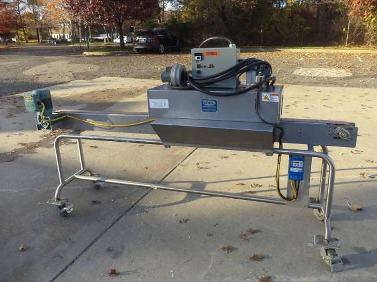 Used OAL Stainless Steel Shrink tunnel With 8 Ft. Long Motorized Conveyor