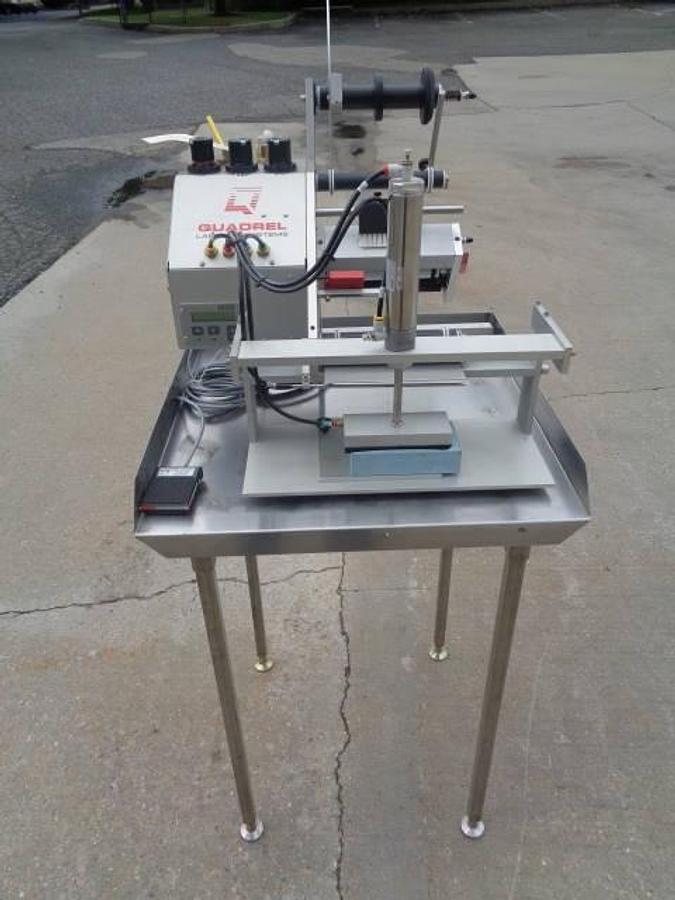 Used Quadrel Tabletop Pressure Sensitive Labelling Machine