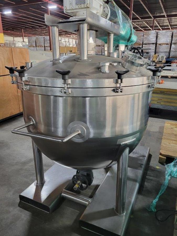 Used 200 Gallon Lee Stainless Scraper Agitated Pressure Tank, Tilt Out Agitation