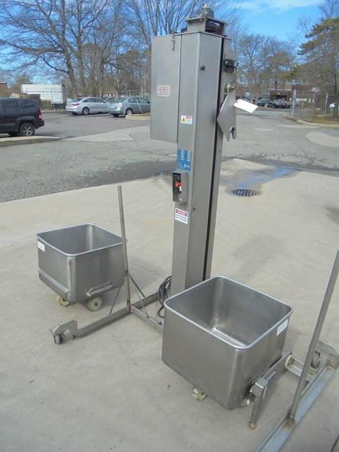 Used Reiser Column Lifter/Cart Dumper, Stainless  Steel