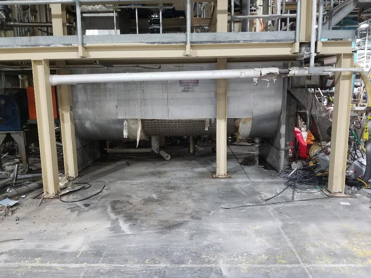 Used Young 200 Cu.Ft. Stainless Steel Jacketed Double Ribbon Blender, 60  HP