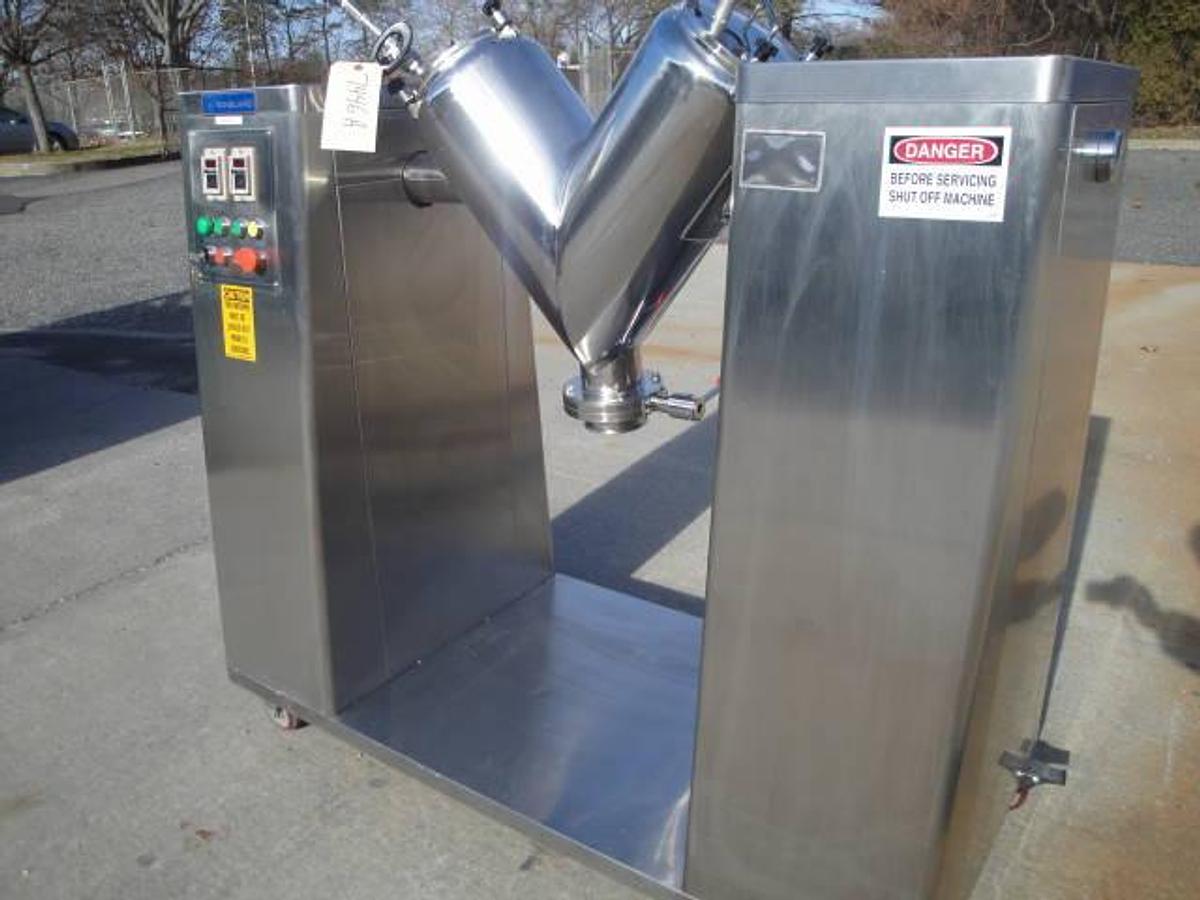 Used 1 Cu.ft. Stainless Sanitary Twin Shell “V” Blender With Intensifier Bar
