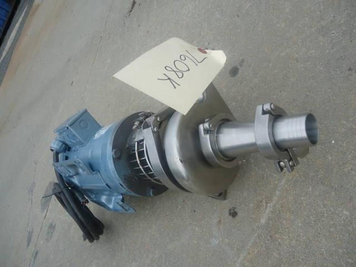 Used Puriti 2 In. X 1-1/2 In. Stainless Steel Sanitary Centrifugal Pump, 2 Hp