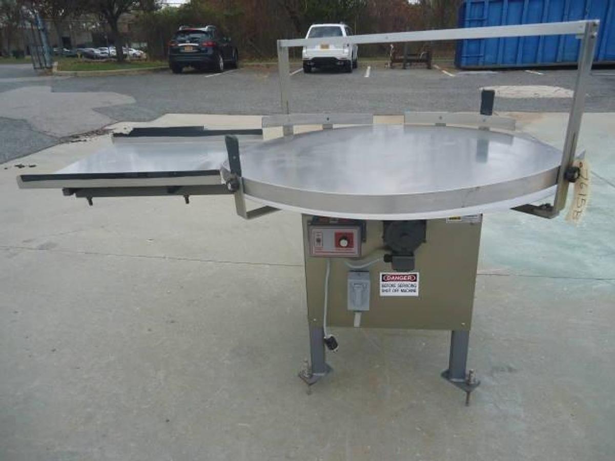 Used 48 In. Diameter Kaps-All Rotary Unscrambling Table, Variable Speed