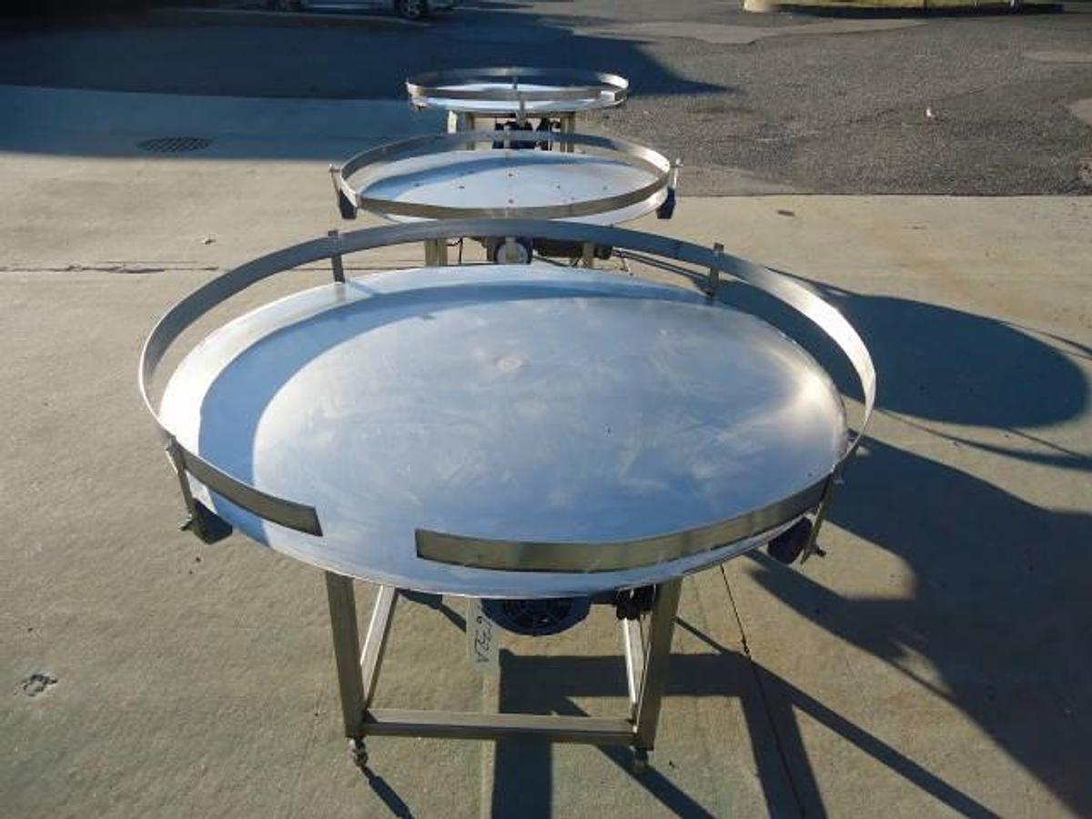 Used 48 In. Stainless Steel Rotary Unscrambling-Accumulating Tables, Ss Base (4)