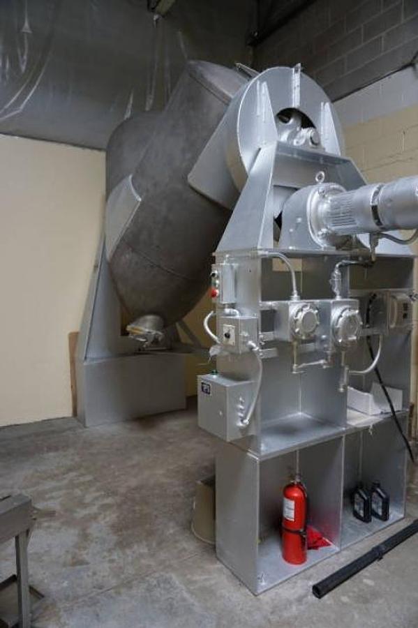 Used 50 Cu. Ft. Patterson Kelley SS Twin Shell V blender, 55 lbs./CF Max Density