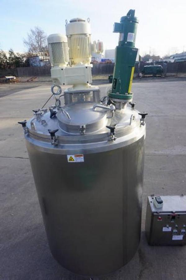Used 375 Gal Lee Triple Motion Jacketed Vessel, 316L Stainless, 100psi jacket