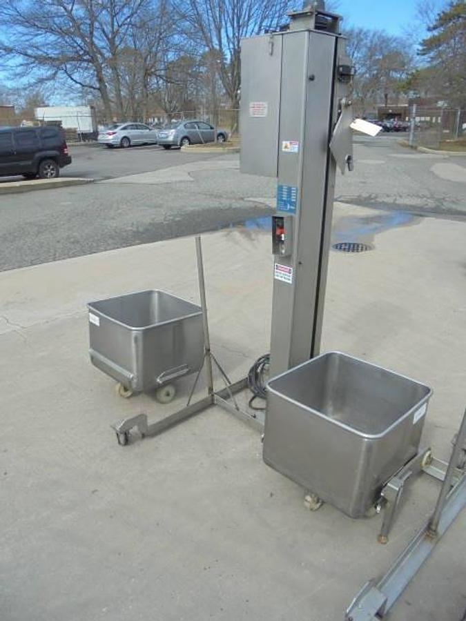 Used Reiser Column Lifter/Cart Dumper, Stainless  Steel