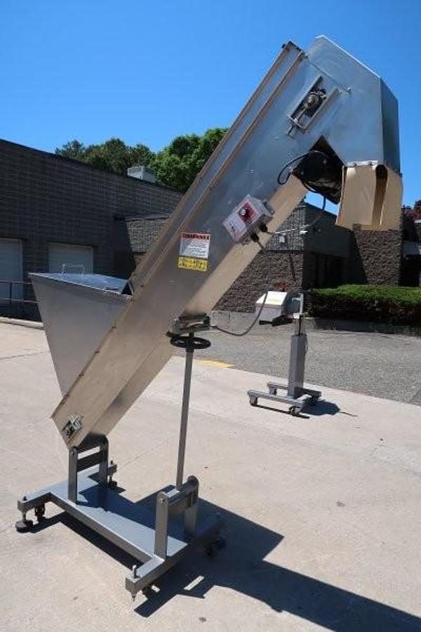 Used Kaps-All FS-B Inclined Cleated Cap Elevator/Feeder
