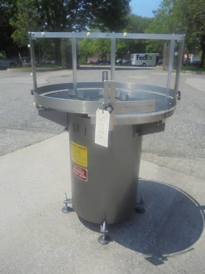 Used 36 In. Kaps-All Stainless Steel Rotary Unscrambling/Accumulating Table