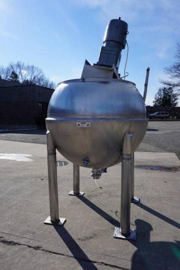 Used 300 Gallon Groen INA Inclined Agitated Kettle, 100 PSI