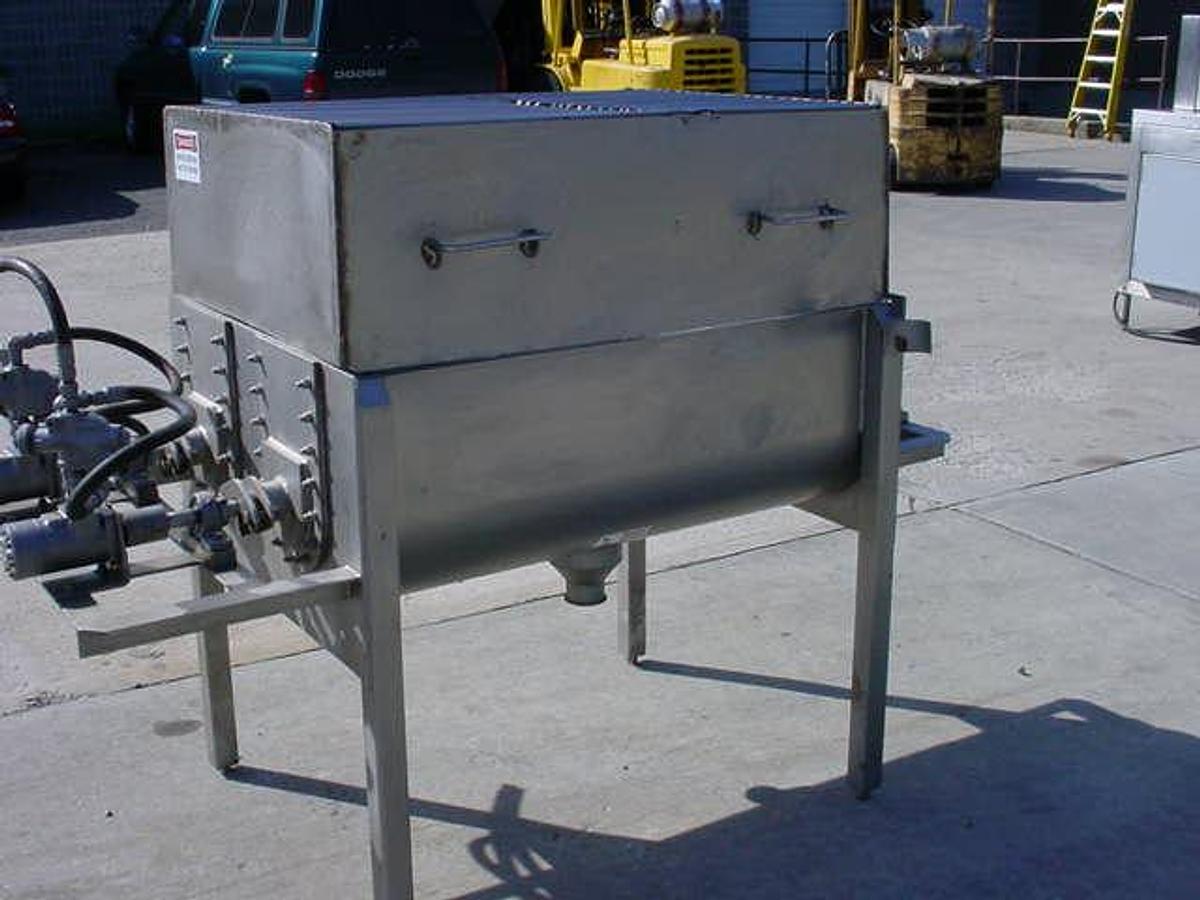 Used Rietz Twin Shaft Ribbon Blender, Stainless Steel