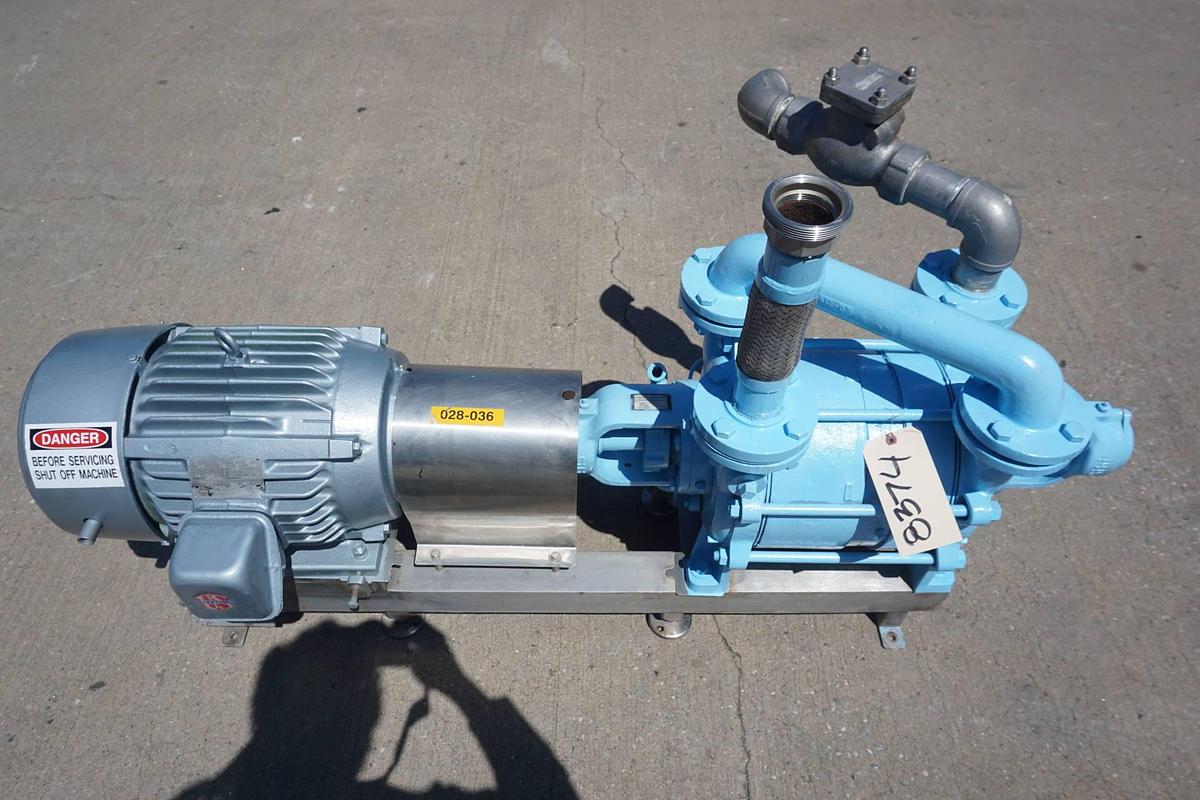 Used Sihi 3HP Liquid Ring Vacuum Pump, 20 HP Motor