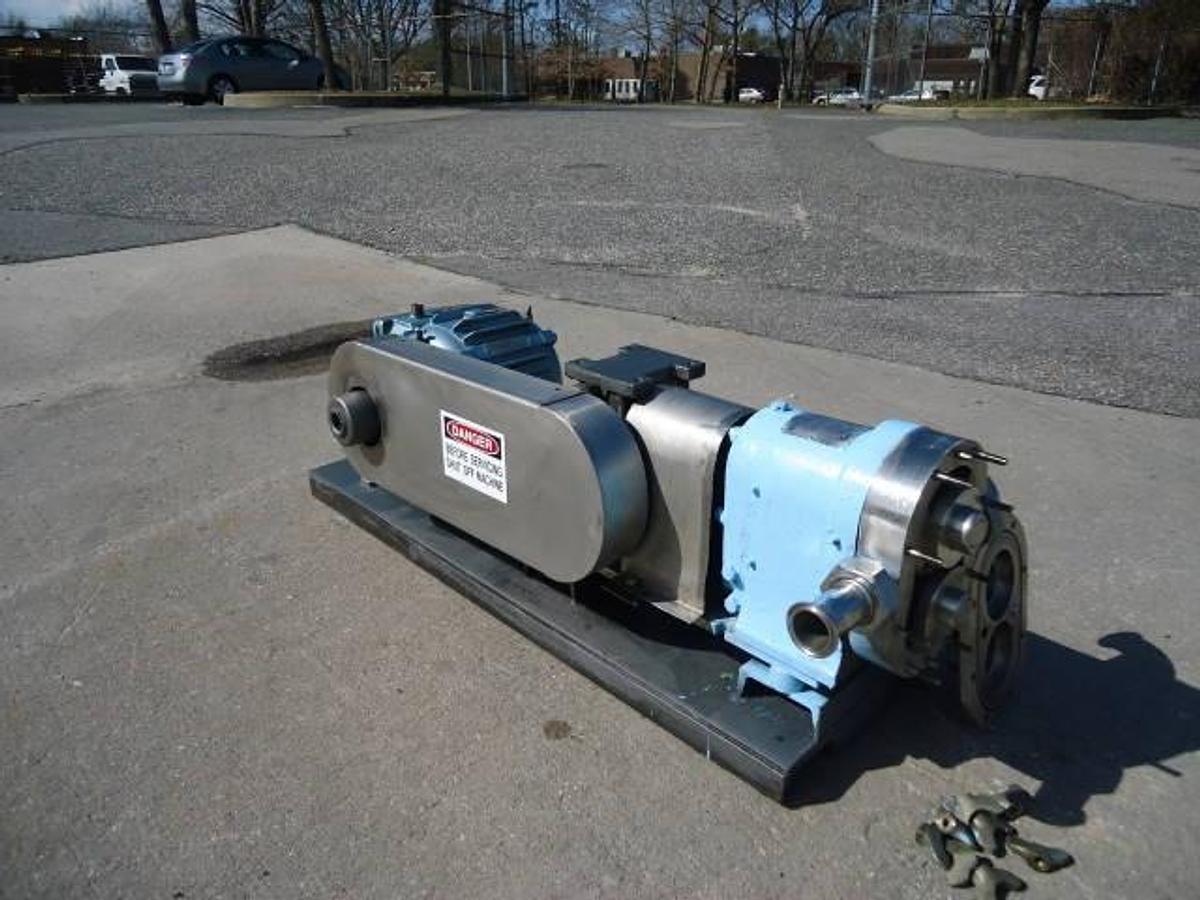 Used Waukesha Size 25 Stainless Steel Positive Displacement Pump, 1 Hp