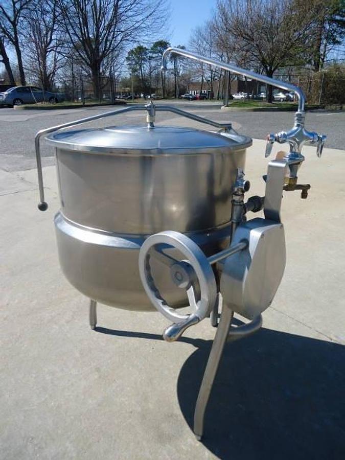 Used 40 Gallon Allfab/Bardeau Stainless Steel Jacketed Tilt Kettle