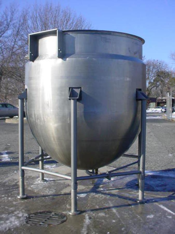 Used 2,000 Gallon Lee Ss Jacketed Hemispherical Kettle, 316 Ss