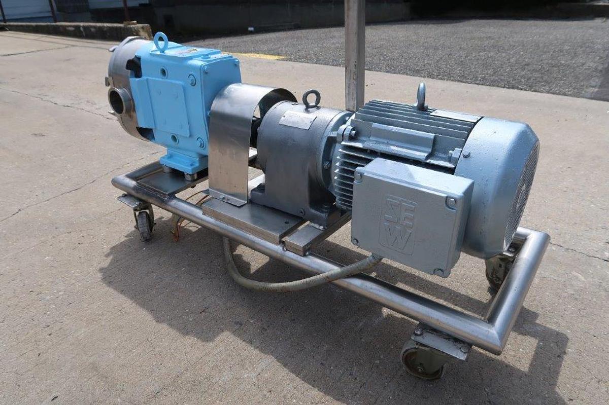 Used Waukesha 130 Stainless Positive Displacement Pump, 10 HP Motor