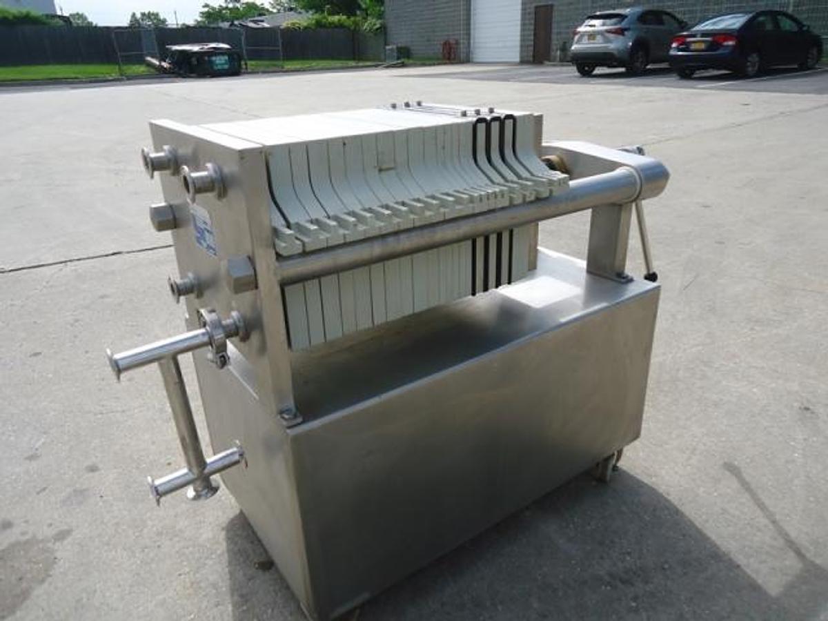 Used SeitzSchenk 12 In. X 12 In. Polypropylene Filter Press, Stainless Steel Frame