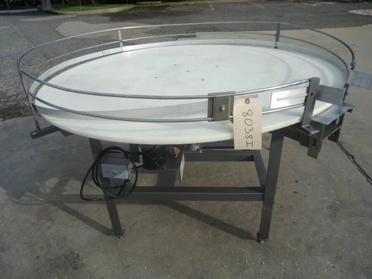 Used 60 Inch Diameter Rotary Unscrambling/Accumulating Table, 115 Volt