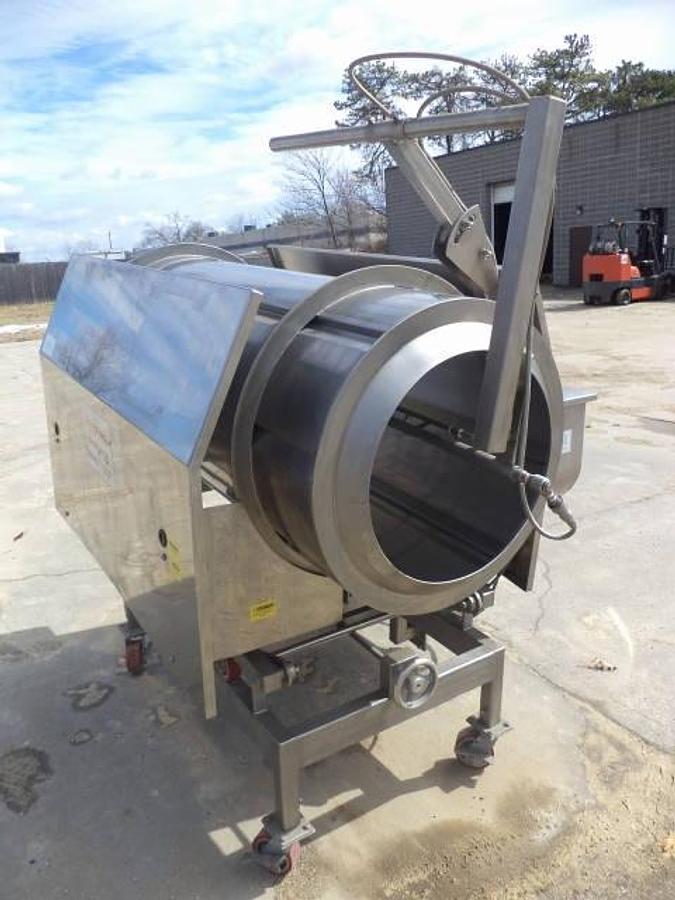 Used Foodesign “Quik-Coat” coating drum/seasoner, all stainless