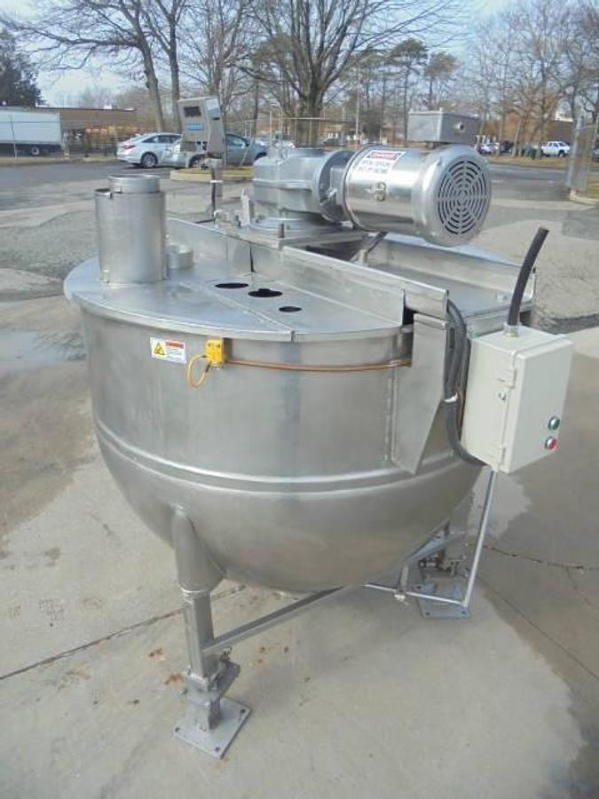 Used 300 Gallon Lee Stainless Steel Dual Action Scraper Kettle, 90 PSI Jacket