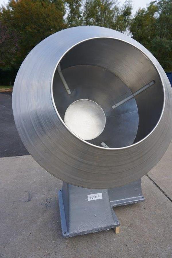 Used 42 In. Diameter Stainless Steel Coating Pan, with Baffles