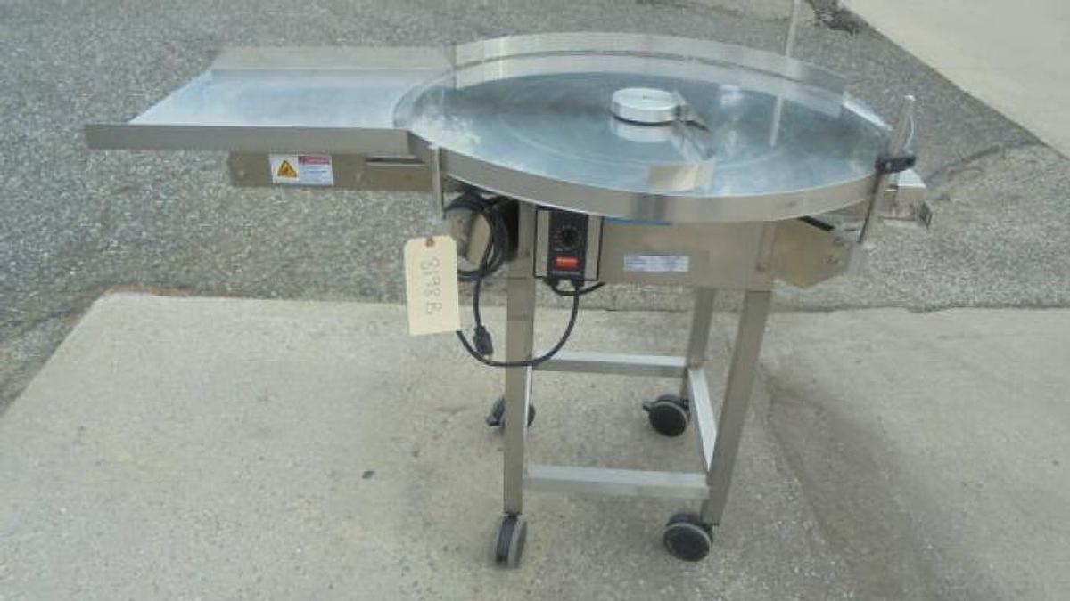 Used 36 In. Dia. Pharmafill Stainless Rotary Unscrambling/Accumulating Table, Vari Speed