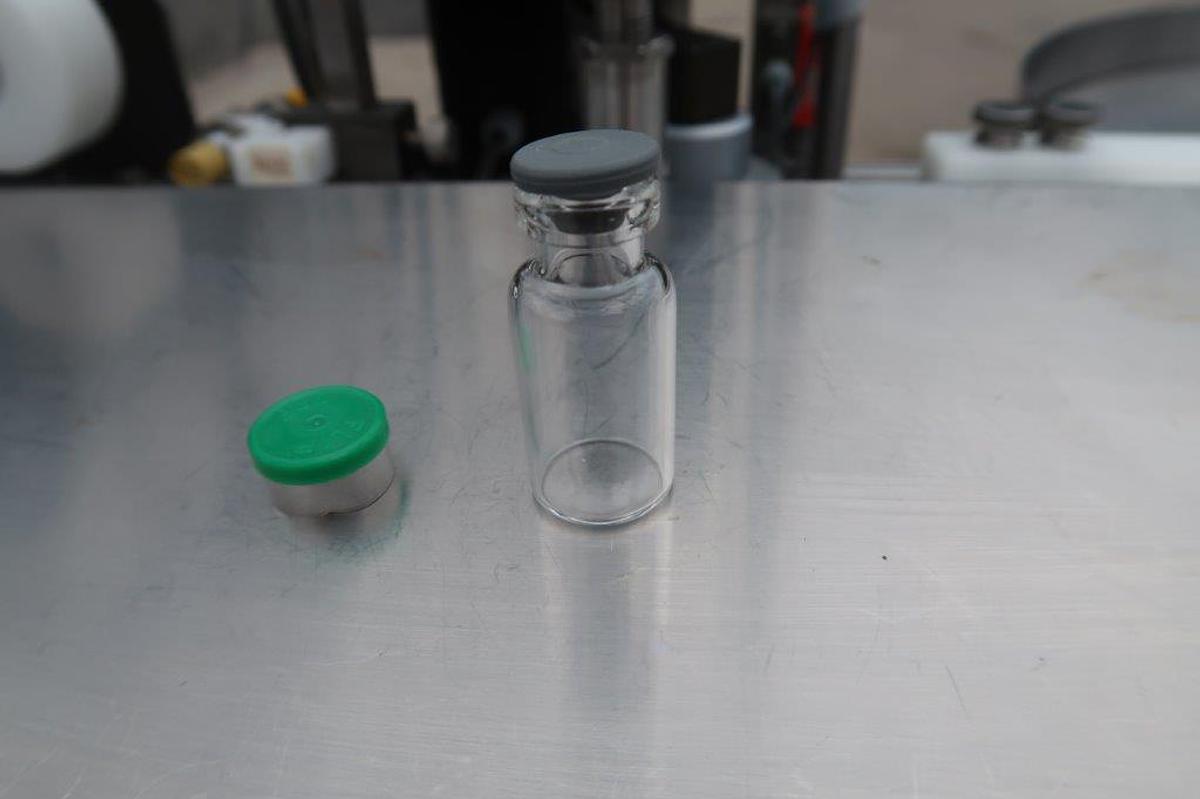 Used M & O Perry Industries P1510 Vial Liquid Filling, Stoppering and Crimp Capping Machine
