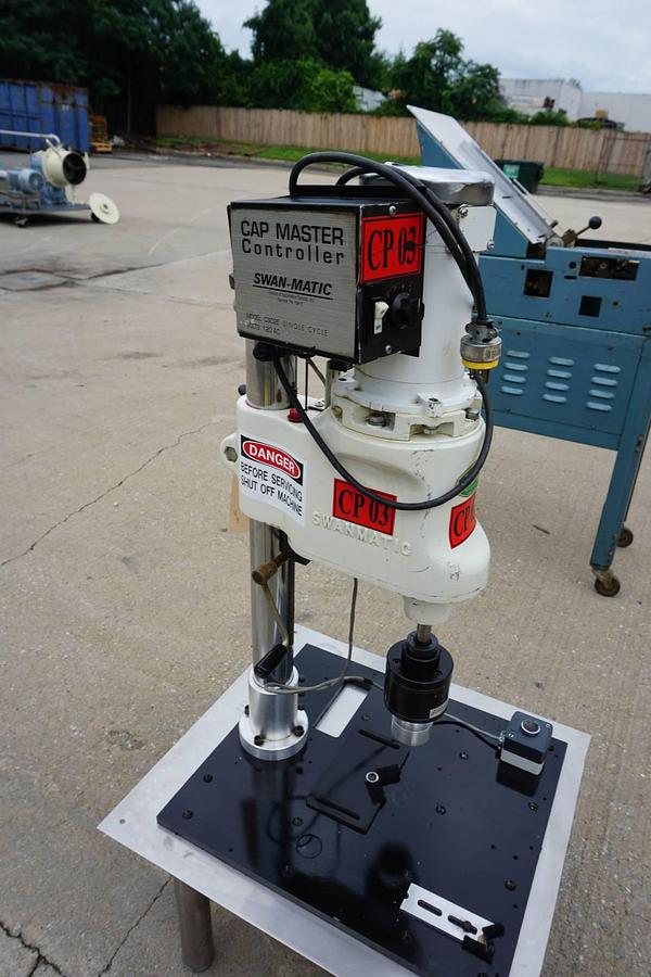 Used Swanmatic C300 Tabletop Capping Machine, Variable Speed