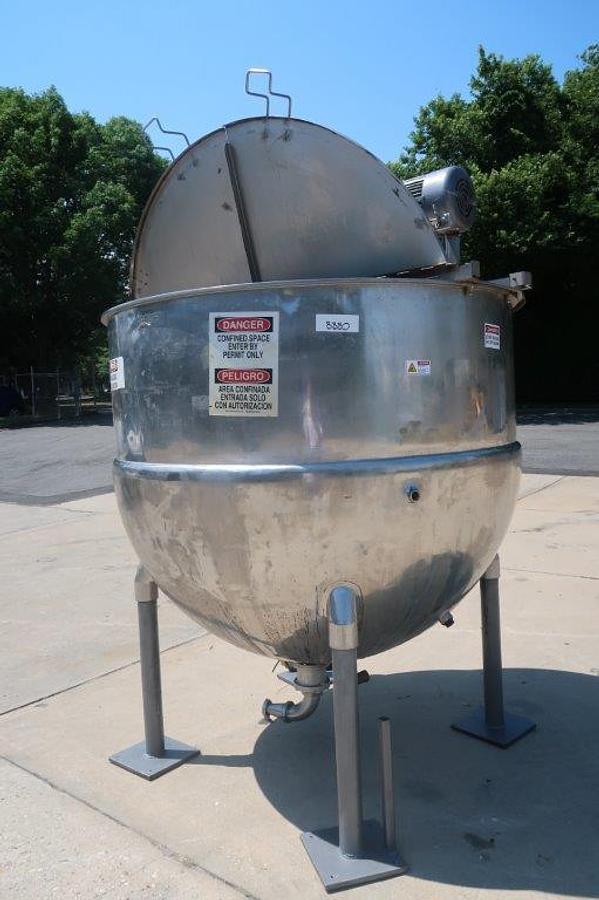 Used 750 Gallon Groen Scraper Kettle, 100PSI Jacket