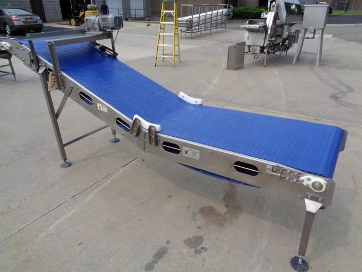 Used American Conveyor Systems Plastic Inclined Belt  Feed Conveyor
