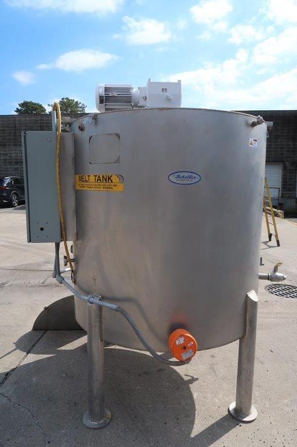 Used 500 Gallon Schebler Stainless Steel Jacketed Agitated Tank/Kettle,  Electric Heat