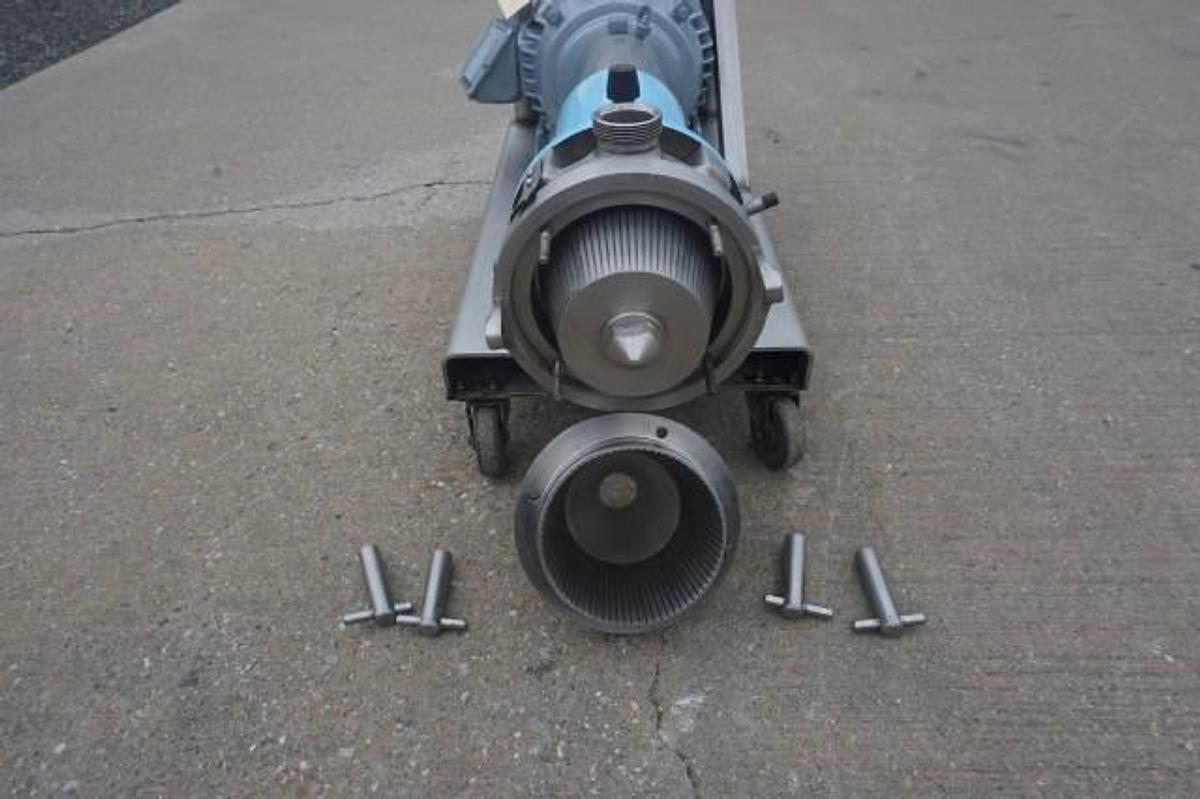 Used Waukesha MS Stainless Steel Horizontal Colloid Mill, Conical Grooved Rotor