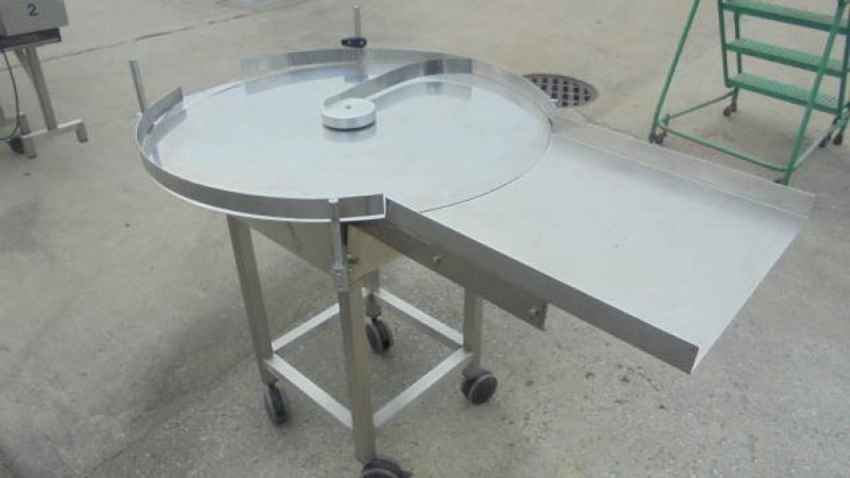 Used 36 In. Dia. Pharmafill Stainless Rotary Unscrambling/Accumulating Table, Vari Speed