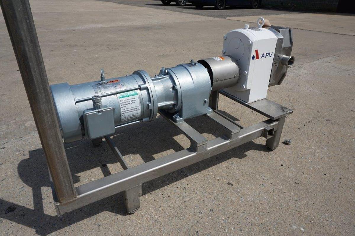 Used APV 2 Inch X 2 Inch SS Positive Displacement Pump, 5 HP