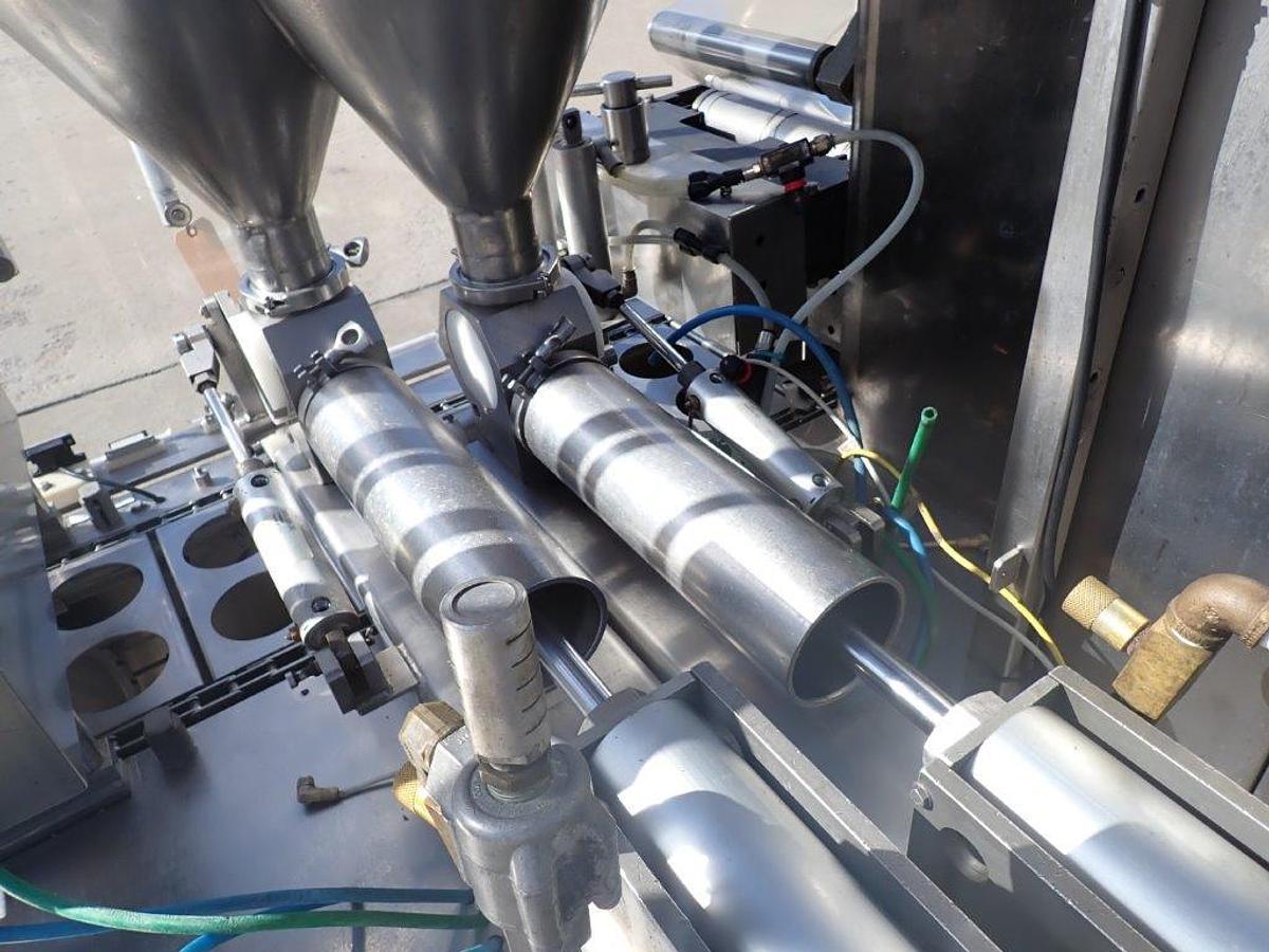 Used Holmatic PR-2 Dual Lane Cup Filler/Sealer/Overcapper, 4-1/2 Inch Diameter Tooling