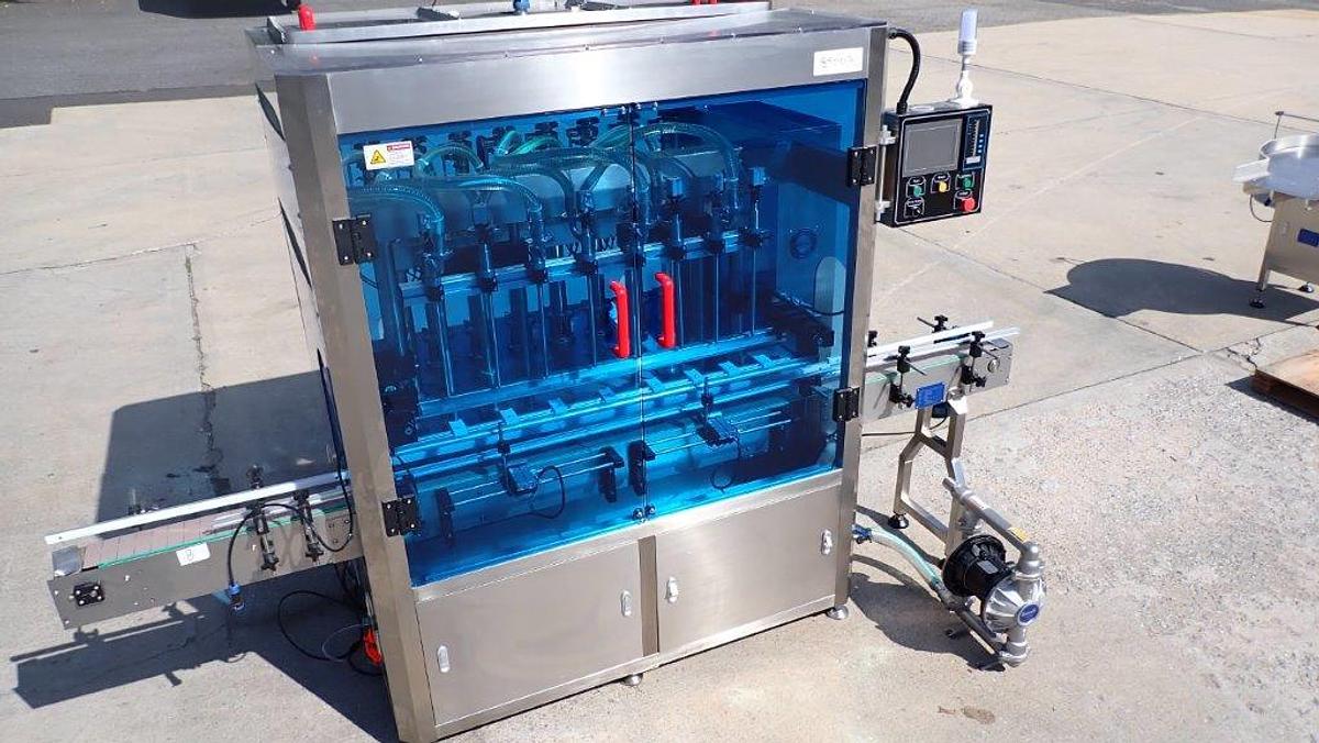 Used Metica Automatic Filling Line, up to 16 Oz. Bottles
