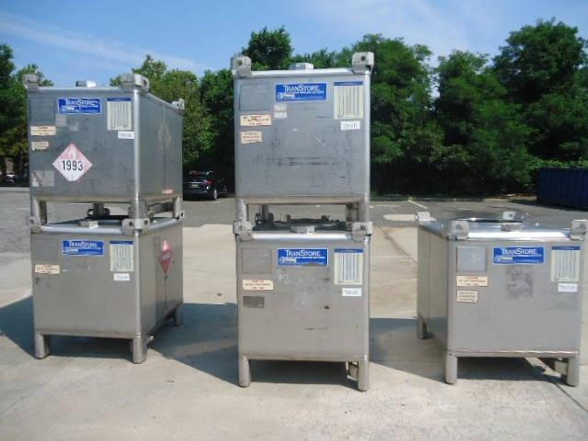 Used 350 Gallon Custom Metalcraft/Transtore stainless totes, (5)