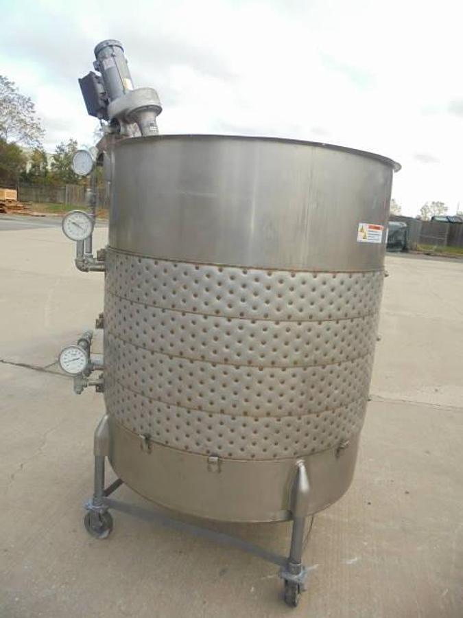 Used 500 Gal Viatec/Chem-Tek 316 SS Mix Tank, Dimple Jacketed Panels