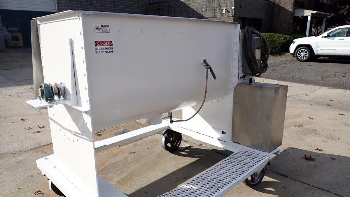 Used 20 Cu. Ft. Stainless Steel Double Ribbon Blender, 10HP