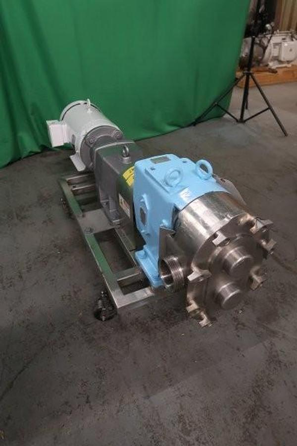 Used Waukesha 130 Stainless Positive Displacement Pump, 10 HP