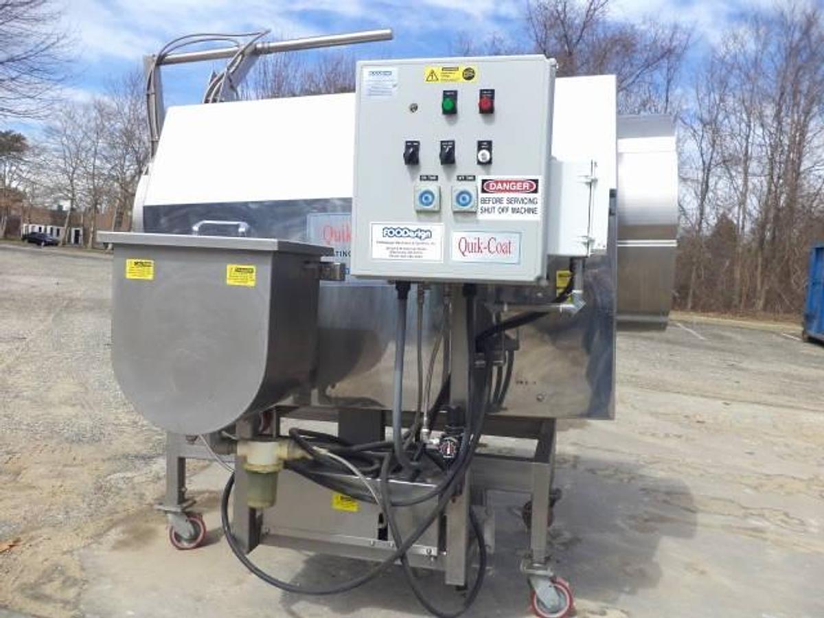Used Foodesign “Quik-Coat” coating drum/seasoner, all stainless