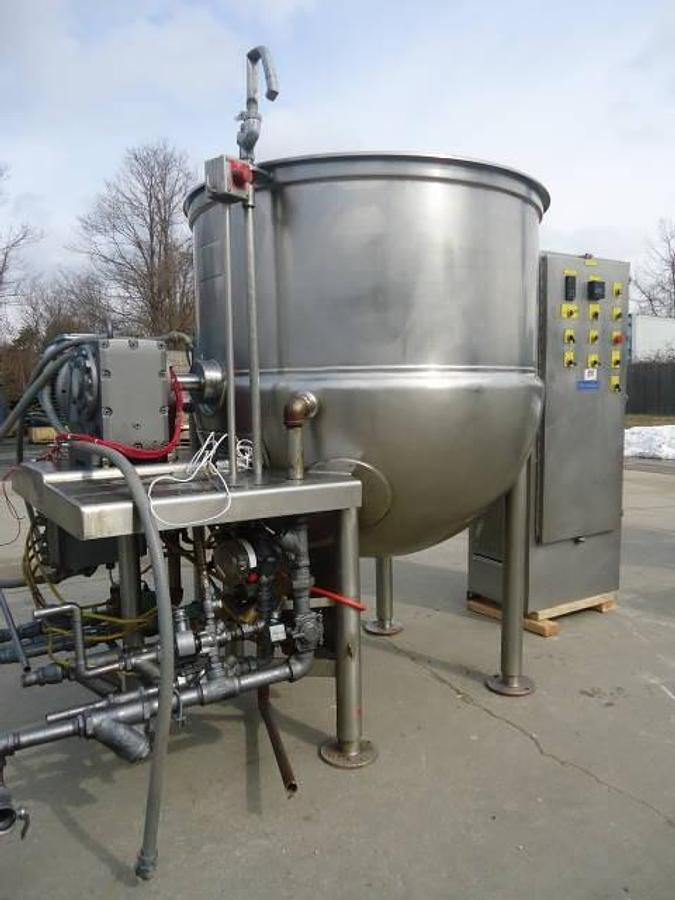 Used 200 Gallon Cleveland Stainless Steel Cook/Chill Agitated Kettle, 100 Psi