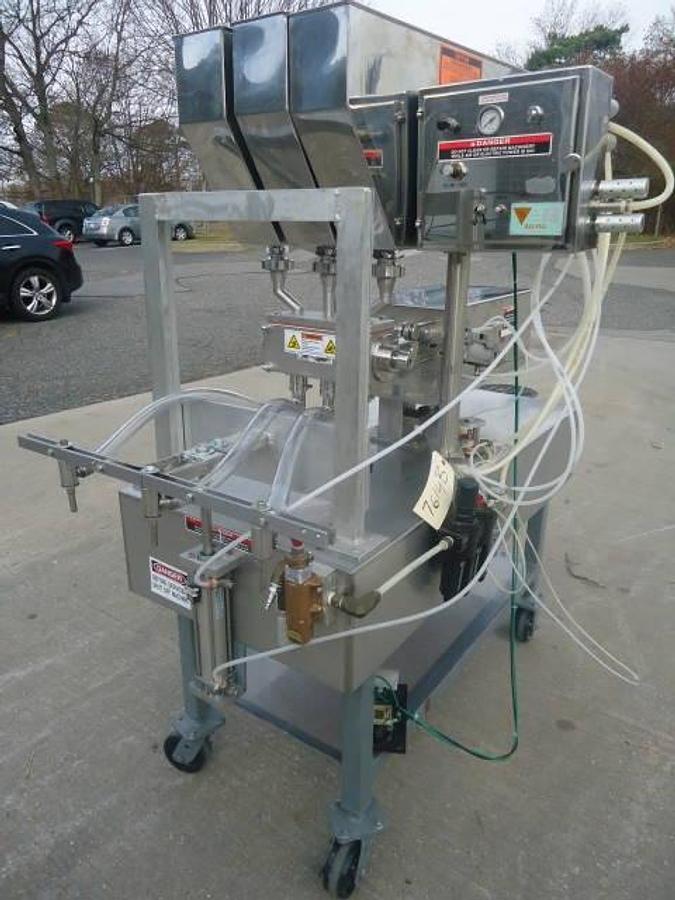 Used All-Fill Three Head Piston Filler, Air Operated