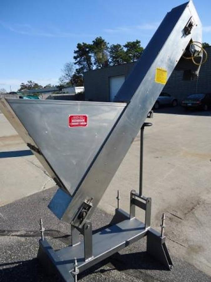 Used Feed Systems Inclined Cap Elevator/Feeder, Stainless Steel