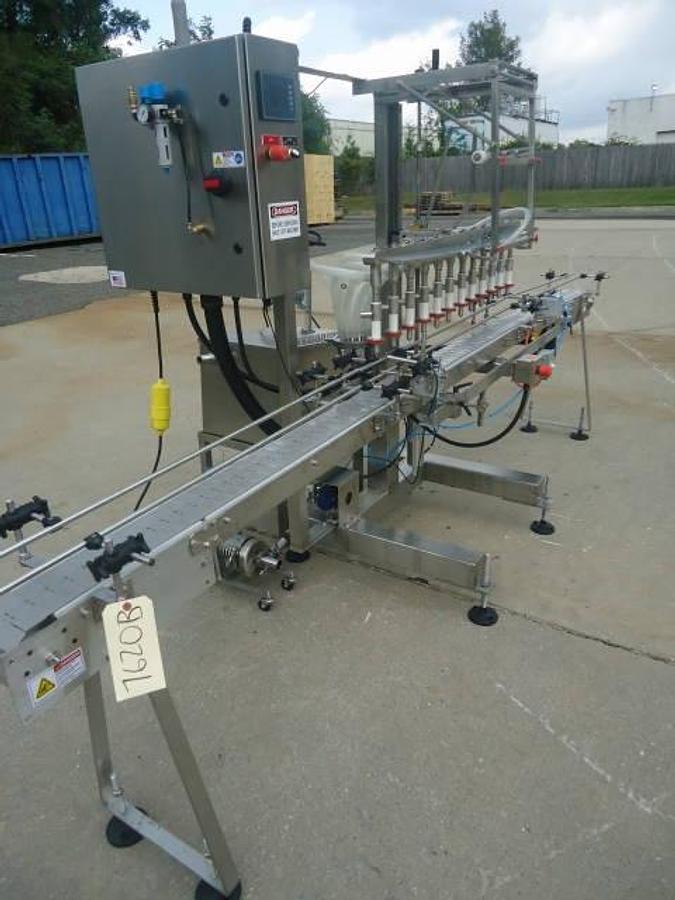 Used Filling Equipment Company Twelve Spout Straight Line Automatic Liquid Filler