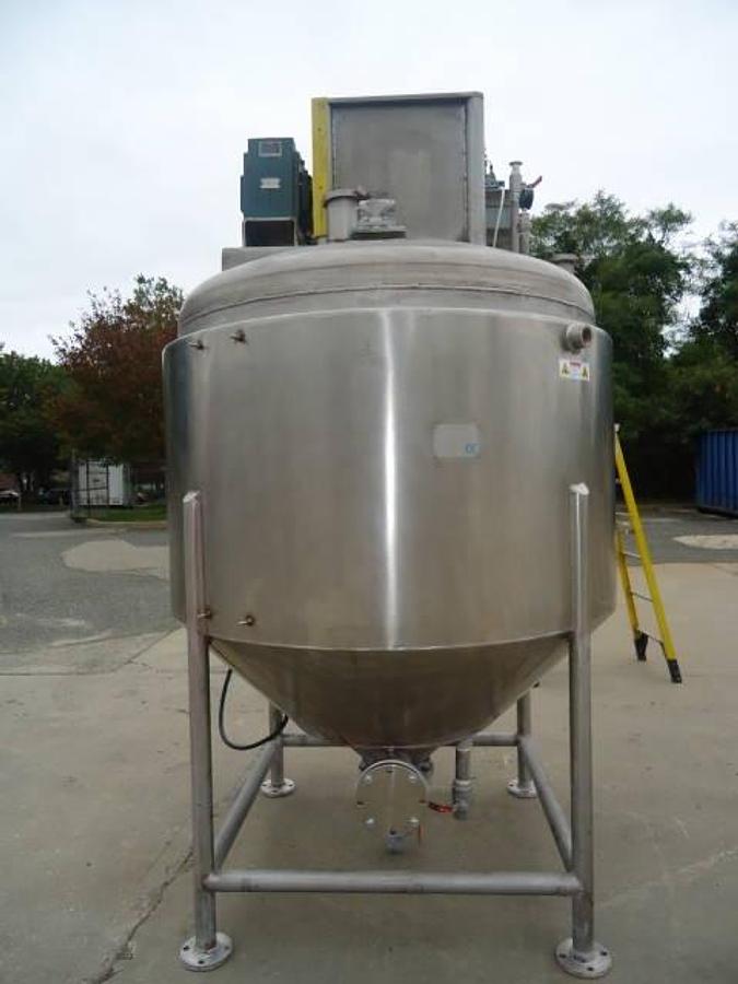 Used 500 Gallon Stainless Steel Scraper Agitated Vacuum Kettle, 100 psi jacket, CE rated