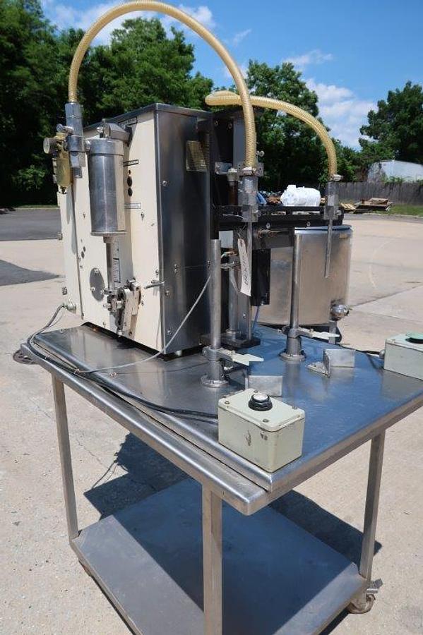 Used Filamatic DAB-32-2 Twin piston Table Top Piston Filler, 36 ounce pistons
