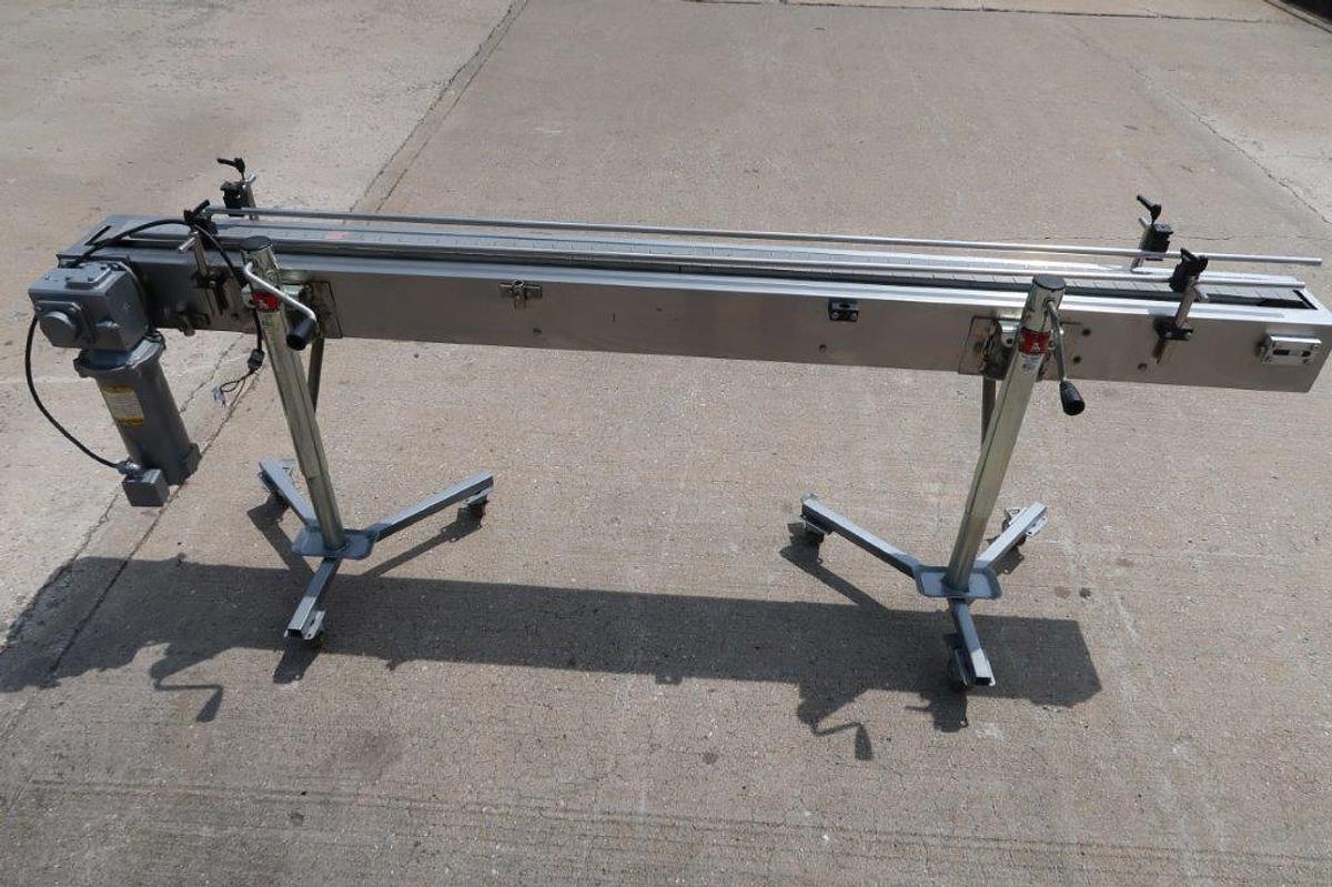 Used AFI 8 Ft. Long Motorized Bottle Conveyor