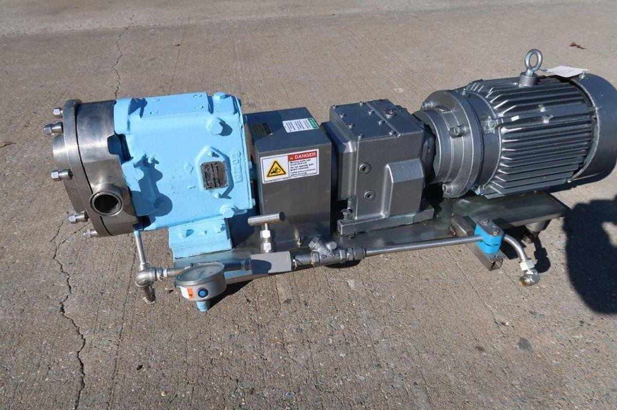 Used Waukesha 030-U2 SS Positive Displacement Pump, 5HP